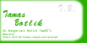 tamas botlik business card